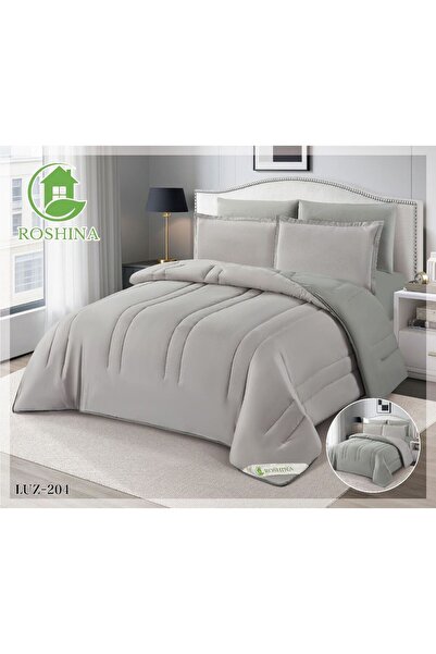 ROSHNA Plain summer bedspread, double size, 6 pieces, double-sided