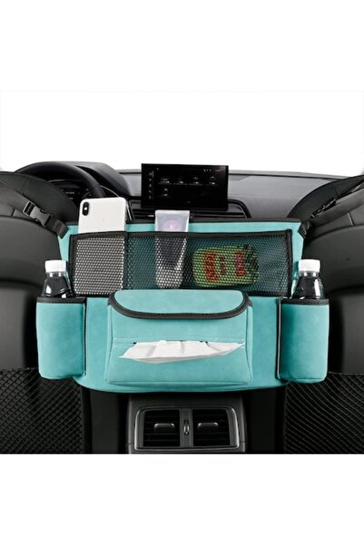 NEXTWAVE Organizator pentru scaun auto, 5 compartimente, piele întoarsă, alba...