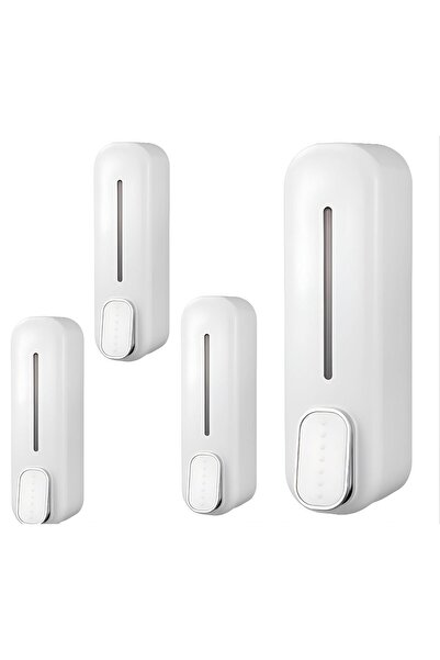 MAİN SHOP 4 قطع باللون الأبيض سعة 350 مل موزع صابون سائل يدوي موديل ضغط يُثبت...