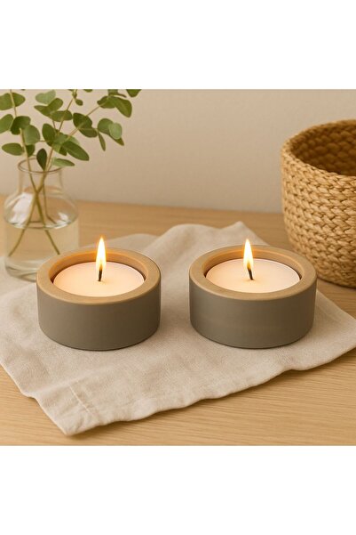 Sabletscrafts Beton Tealight Mumluk 2'li