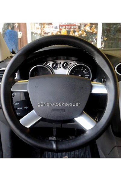 gürler oto kılıf ve aksesuar Ford Focus 2 Uyumlu Dikmeli Direksiyon Kılıfı Soft Siyah( 38cm×10.5cm )