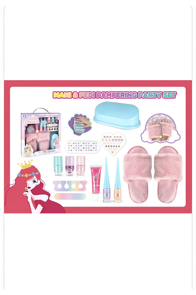 OEM Manicure & Pedicure Set for Little Girls – Nail Polish, Fluffy Slippers, ...