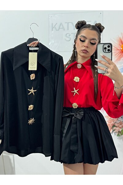 KATYDEA STORE Shirt with gold brooches ALICE