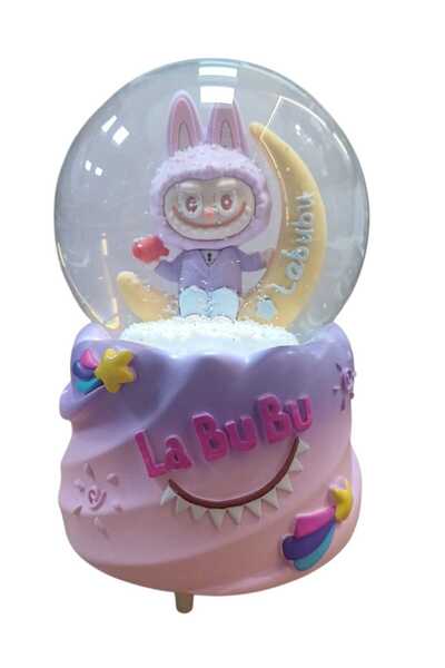 monthiron labubulu jumbo en büyük boy kar küresi püskürtme motorlu müzikli ış...
