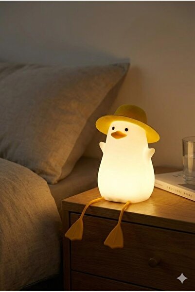 MINDA Ördek Silikon Gece Lambası Yumuşak Dokunuşlu Şarjlı Renk Değiştiren