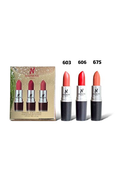 HARMONY MAKUB Long-lasting lipstick - Exclusive travel set - 3 pieces from Ha...