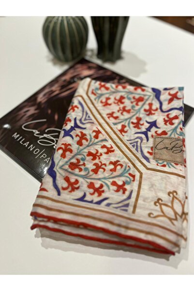 La Boutique Eşarp La Boutique Güz Serisi Organik Bambu Lale Desen Şal