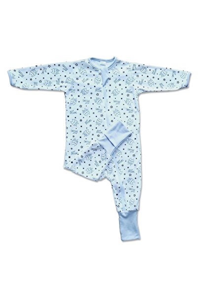 Kidizi Salopeta pijama bebe cu fermoar si botosei manseta Owly marime 6-9 lun...