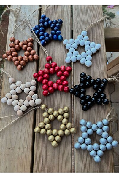 SSCglow SET DE 8 STELE DECORATIVE COLORATE DIN LEMN, ORNAMENT PENTRU UȘĂ, STE...