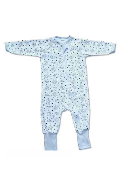Kidizi Baby pajamas jumpsuit with zipper and cuffed booties Owly size 0-3 months, 62 cm