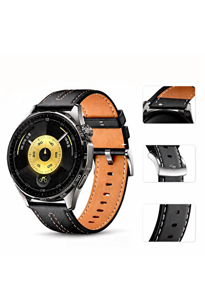 Novatis Huawei Watch Gt Gt2 Gt2e Gt3 Gt4 Gt 5 Gt 6 Pro Se Elite 46mm Uyumlu 22mm Dikişli Deri Offical Kordon