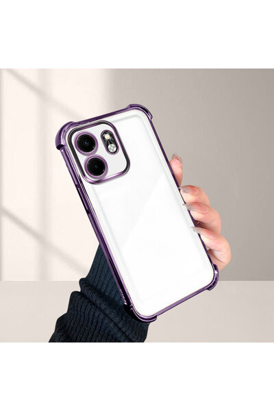 Hontinga غطاء هاتف شفاف من السيليكون مضاد للسقوط متوافق مع هاتف Infinix Hot 50i