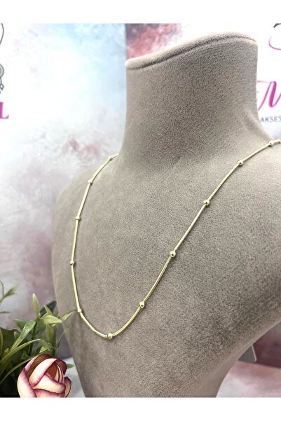 XUPING JEWELRY Dorika Detaylı Xuping Çelik Kolye (14k Gold/44cm)