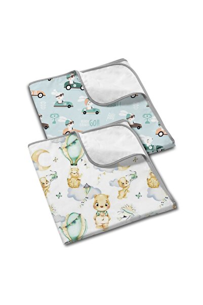 Kidizi Set of 2 reusable waterproof cotton pads 78x60 cm Funny Rabbit