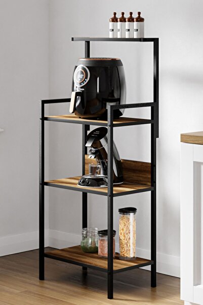 GUİMO Kahve Köşesi Dolabı Mikrodalga Fırın Dolabı Raflı Mutfak Organizer - Mutfak Bangosu 52 x 36 x 130 cm