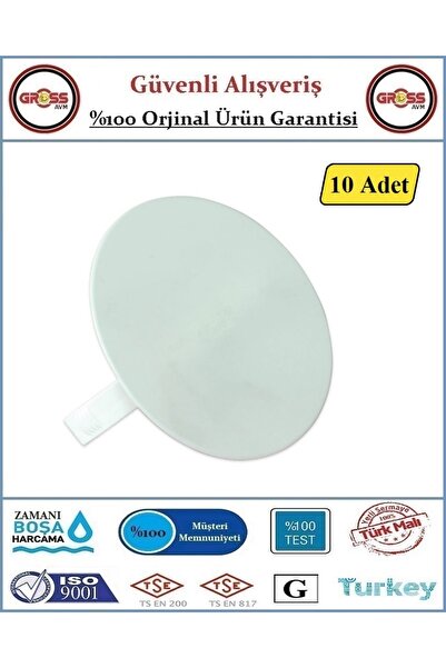 GrossAVM Buat Kapağı - Plastik - Beyaz - Düz - 10 Adet