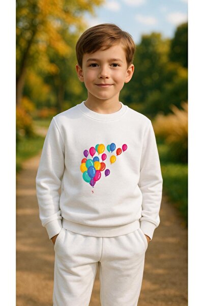 playwear Hanorac de echipă cu imprimeu BALLOONS pentru fete și băieți, cu gât...