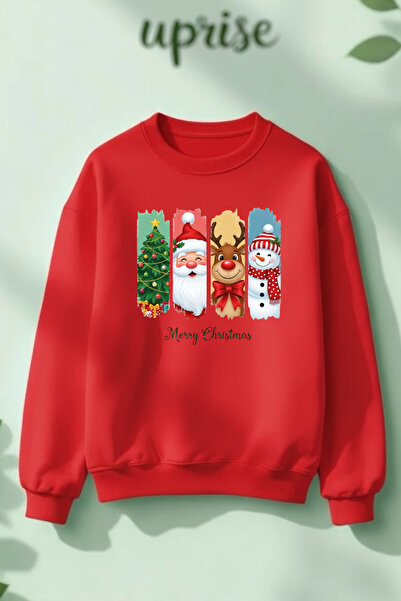 Vordevia Crăciun Anul Nou Design cu imprimeu Bumbac 3 fire B guler rotund O s...