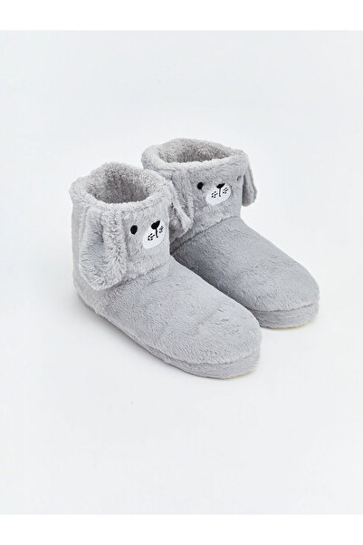 LC Waikiki Γκρι παντόφλες για αγόρια με φιγούρες ζώων