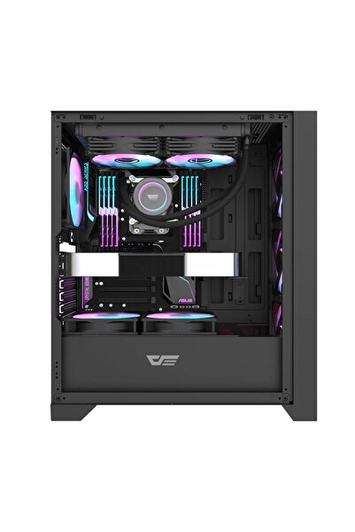 Aigo DRX70 Mesh AT-750W 80+ Bronze USB3.0 Type-C 4×12CM Fan Temperli Cam Siyah ATX Kasa