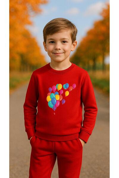 playwear Φούτερ Ομάδας με στάμπα BALLOONS για Κορίτσια και Αγόρια, με λαιμόκο...