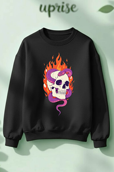 Vordevia Φούτερ Kurukafa Yılan Design με τύπωμα από βαμβάκι με λαιμόκοψη με o...