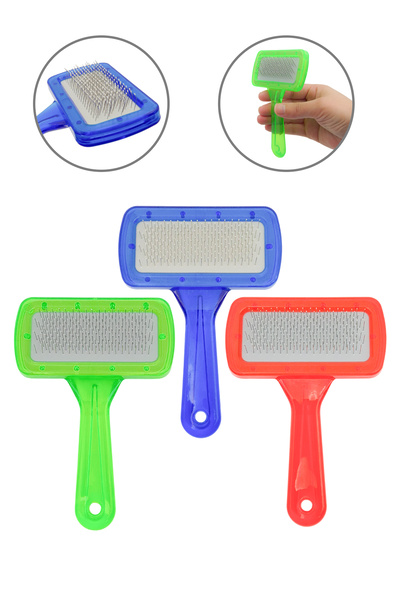 Sevpatik Ergonomik İnce Telli Köpek Fırçası - 9 cm x 13,5 cm Evcil Hayvan Tarak