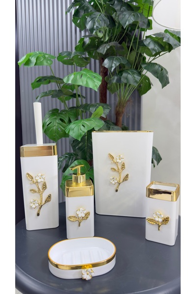 Asra Banyo seti, tuvalet fırcası ,5 li banyo set