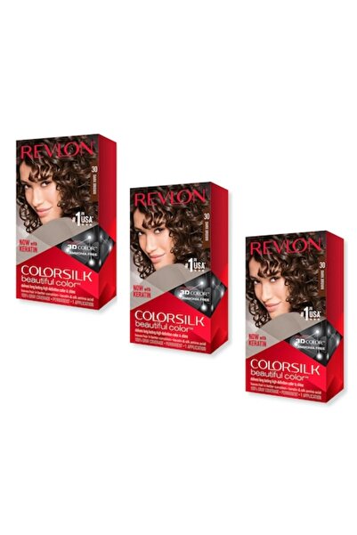 Revlon Pachet 3 buc Vopsea de par Colorsilk 30 Saten Inchis
