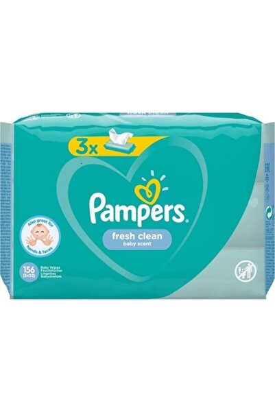 Pampers Fresh Clean Wet Wipes, 3 packs x 52, 156 pcs