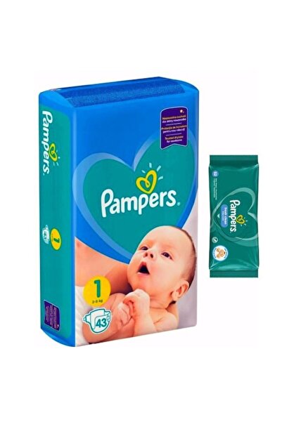 Pampers Active Baby Pachet Gigant Scutece, Nr. 1, 2-5 kg, 43 bucăți și șerveț...