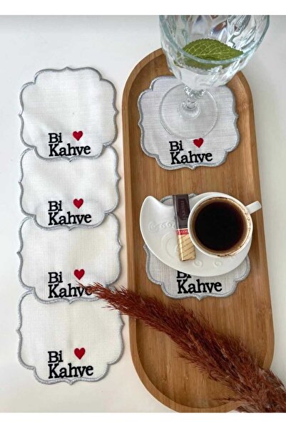 HİFA HOME Șervețele de prezentare cu 6 bucăți cu scrisul bi coffee