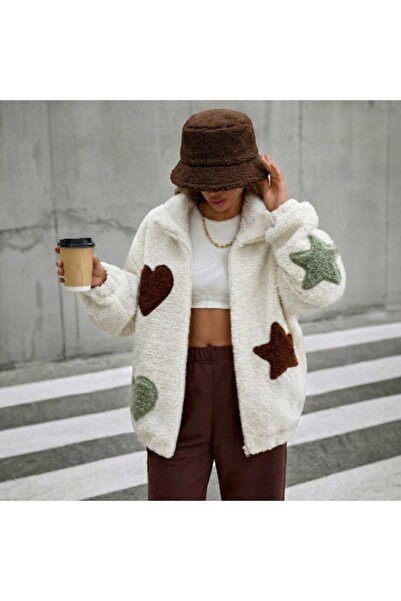 minshe Heart-Shaped Women's Plush Coat