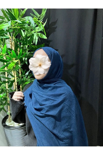 Velora Scarf Düz Renk Bambu Kraş Şal | Lacivert