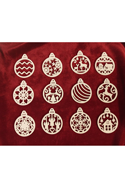 ARD Peyzaj 12 Adet Yılbaşı Temalı Minimal Yılbaşı Ağacı Süsü Kapı ve Cam Süsü...