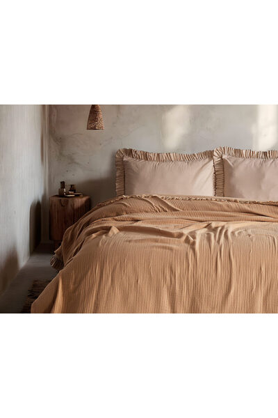 Doqu Home Natura Muslin višenamenska deka Bračni Cappuccino