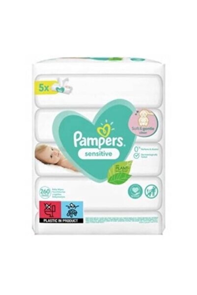 Pampers Șervețele umede pentru bebeluși sensibili, 5x52 buc (260 șervețele)