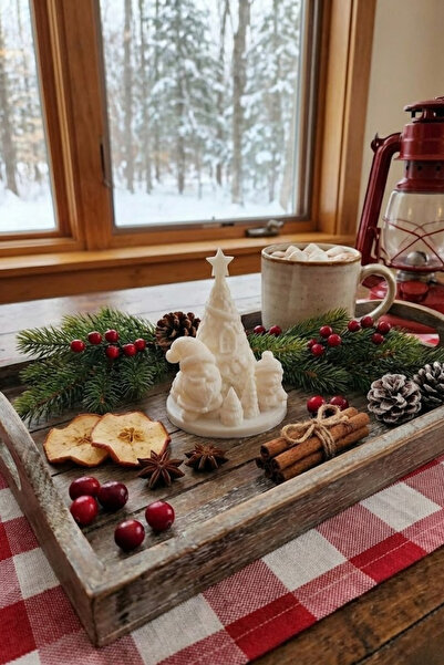 baskıhome3d شمعة تي لايت مع تمثال ثلاثي الأبعاد لعيد الميلاد، سانتا كلوز، 15×...