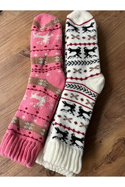 cmtgroup Women's 2-Piece Thermal Thick Winter Patterned Socks