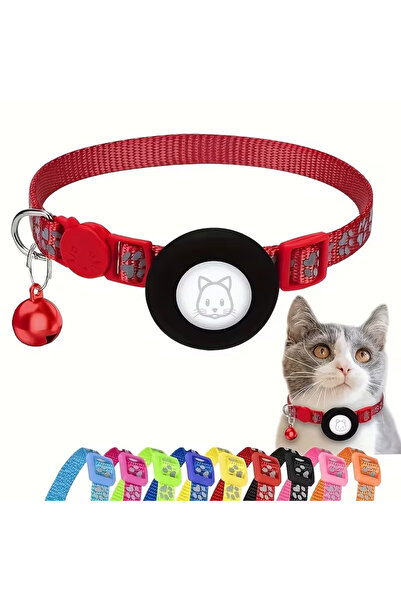Lady Fify Airtag Attachable Neck Collar with Reflection and Bell for Cat and Dog