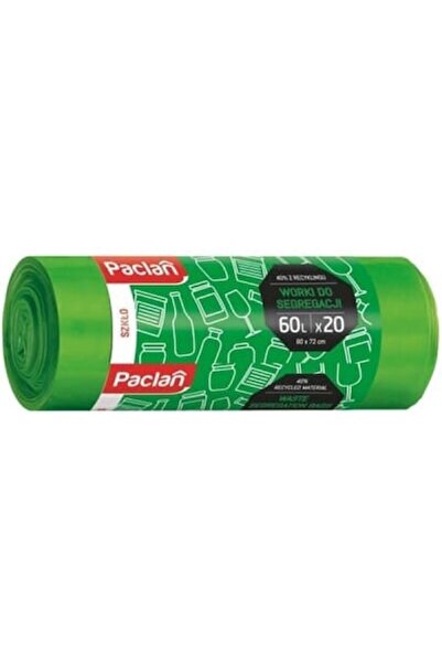 Paclan saci de gunoi, 60L, verzi, set de 20, 60x72cm