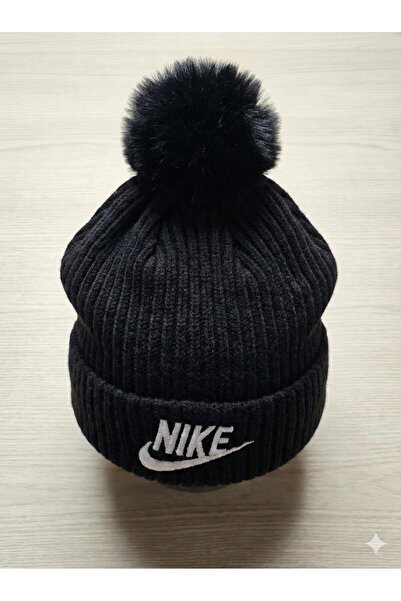 Nike Beanie with Embroidered 'Peak' Logo, Black, One Size