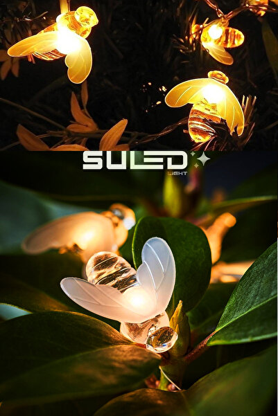 SULED 5 Metre Led Işık 20 Adet Arı Figürlü 220V Fişli - Tak Çalıştır İç ve Dış Mekan Süsleme Işıkları