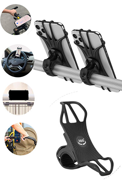 Privo Bisiklet Motosiklet Scooter Bebek Arabası Gidon Telefon Tutucu Silikon ...