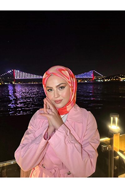 İpekhan Hilal Uslu Tercihi Twist Coral Cotton Scarf