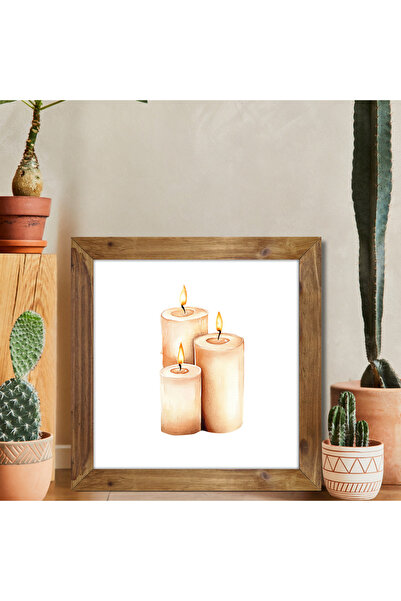 Tuba Decor Tablou pătrat cu rame din lemn pentru baie