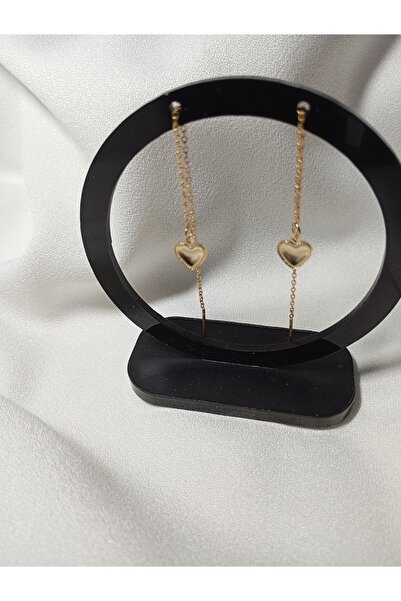 OEM Long earrings 9 cm with 14K gold plated Heart