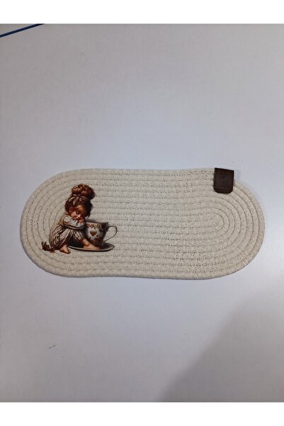 Ahs Tasarım ☕ AHS Design Sweet Coffee Dream –DTF cu imprimeu Suport pentru cafea din frânghie de bumbac