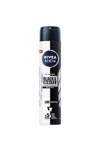 Nivea Men Spray antiperspirant invizibil Black & White, 200 ml, protecție 48h