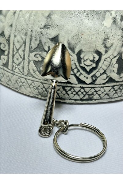 anahtarlık evreni سلسلة مفاتيح معدنية بتصميم مجداف صغير باللون الرمادي الفضي